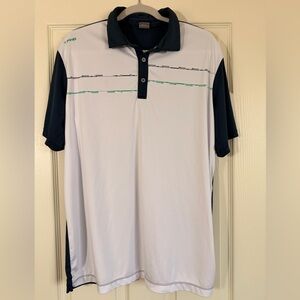 Ping White and Navy Polo Shirt Men’s Size XL